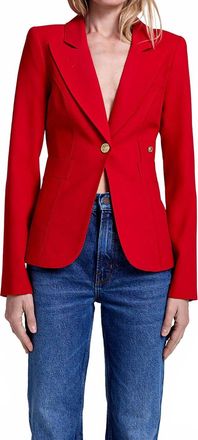 Smythe Pre-Loved Classic Duchess Blazer In Red/gold Buttons