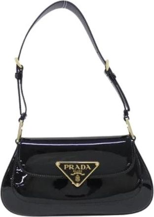 Prada Pre-owned Vernice Schoudertas - Dames - Vintage Schoudertas - Zwart - ONE Size - Leer - Vintage