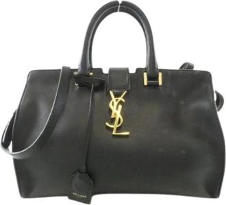 Saint Laurent Pre-owned Calf Crossbody Bag - Dames - Vintage Handtas - Zwart - ONE Size - Leer - Vintage