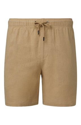 Onia Classic Pull On Linen Short 6 in Sand at Nordstrom, Size X-Large S