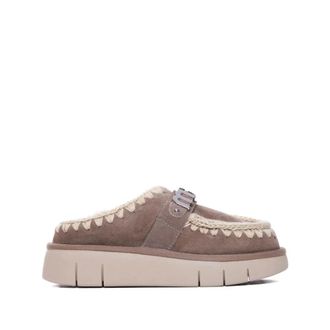 Mou Slippers, female, Gray, 5 UK, Bounce Clog Metal Logo