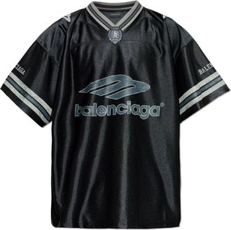 Balenciaga T-Shirts, male, Black, Size: XL V-neck T-shirt