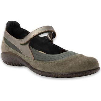 Naot Kire Mary Jane Flat in Green/Hunter Suede/Pewter at Nordstrom, Size 11Us