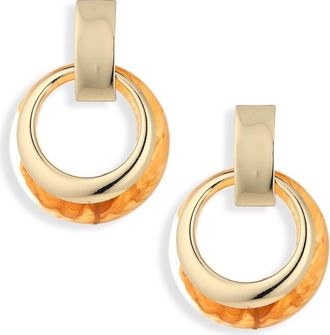 Natasha Resin Hoop Ring Drop Earrings in Gold/Neutral at Nordstrom Rack