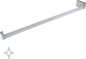 Emuca Barra Para Armario Con Luz Led Castor, Bater&iacute;a Extraible Y Sensor De Movimiento, L1.158mm, Pl&aacute;stico Y Aluminio, Gris Metalizado - Emuca