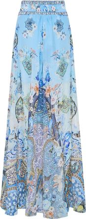 Camilla Pantaloni semi trasparenti a gamba ampia - Blu