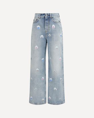 Fiorucci Poodle-print baggy Jeans Female 27