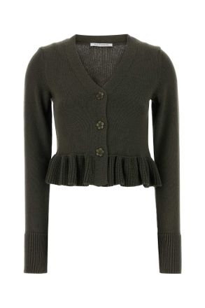 Cecilie Bahnsen Dark Green Cotton Blend Prisca Cardigan