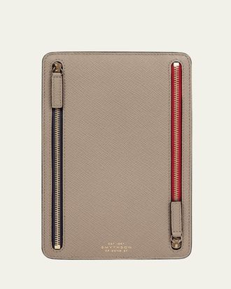 Smythson Panama Leather Multi-Zip Currency Case