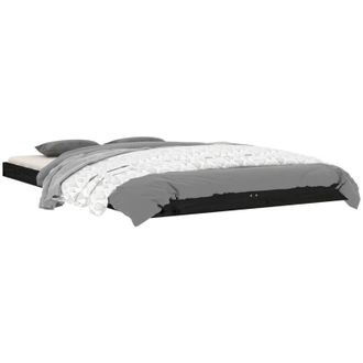 vidaXL Estructura de cama de madera maciza pino negra 120x190 cm Vidaxl