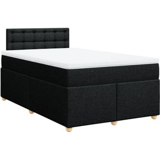 vidaXL Cama Box Spring Con Colch&oacute;n Tela Negro 120x200 Cm Vidaxl