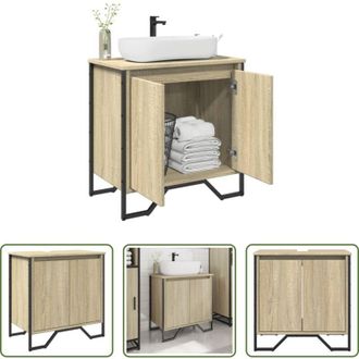 vidaXL Lavabo - Mobile Lavabo Bagno Rovere Sonoma 60x35x60 cm in Truciolato