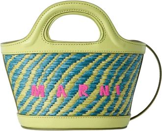 Marni Tropicalia Micro Handtas - Dames - Schoudertassen - Geel - ONE Size - Katoen - Tassen