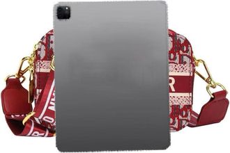 Generic Fashion Camera Bag with Wide Strap - Embroidered Small Square Crossbody Bag for Women, Autumn/Winter Commuter Purse, Red, Light Luxury Style, Exquisit