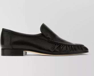 The Row leather loafers ruched detailing design