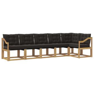 vidaXL Conjunto De Sof&aacute;s De Exterior Con Coj&iacute;n 6 Pcs Blanco Y Negro Vidaxl