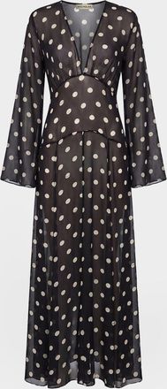 n/nicholas Marella Polka Dot Sheer Maxi Dress