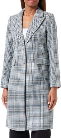 Pieces Womens Pcnea Coat, White Pepper/Checks: W. French Blue/Navy Blue, M