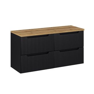 Petits Meubles Mueble bajo lavabo 4 cajones encimera estratificado Negro marr&oacute;n