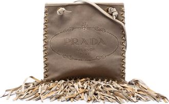 Prada Pre-owned Prada Canvas and Leather Fringed Canapa Logo Crossbody Ladies X70P0EL6RKGXUGMG