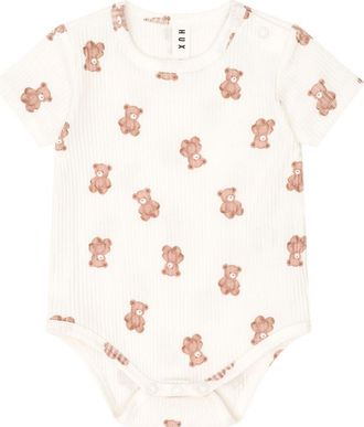 Huxbaby Beary Snuggly Newborn Romper in Almond Milk at Nordstrom, Size Newborn Au
