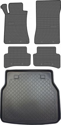OEM Juego De Alfombrillas De Goma Para Coche Y Maletero Para Mercedes Clase C W203 Kombi (2001-11/2007)