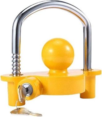 OEM Candado Antirrobo Para Enganche De Remolque, Candado Para Bola De Remolque De Caravana, Ajuste Universal, 105 Kg, Amarillo