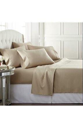 J&V Textiles 1000 Thread Count Luxe Egyptian Cotton Sheet Set in Taupe at Nordstrom Rack, Size Queen