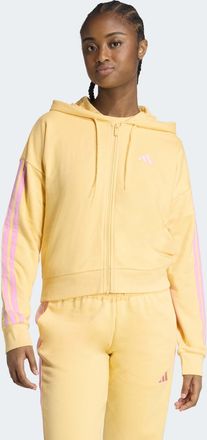 adidas Kapuzensweatshirt ADIDAS SPORTSWEAR W 3S FT FZ HD, Damen, Gr. XXL, semi ice tangerine, st tropic bloom, Obermaterial: 55% Baumwolle, 36% Polyester, 9%