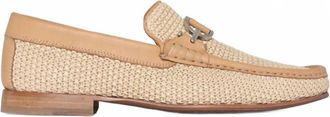 Donald J Pliner Mens Dacio Raffia Bit Loafers In Wash Canvas