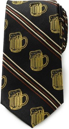 Cufflinks Inc. Beeraficionado Stripe Silk Blend Tie in Brown at Nordstrom