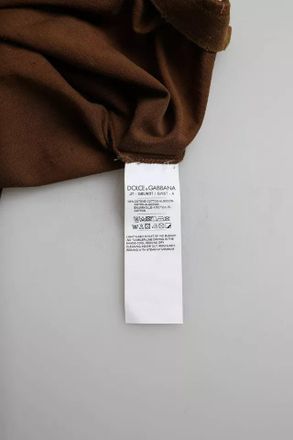 Dolce & Gabbana Mens Brown Splash Cotton Crew Neck T-Shirt