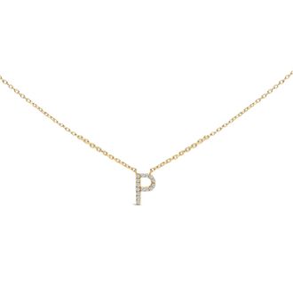 House of Brilliance 10K Gold Diamond Accent A-Z Block Initial Pendant Necklace