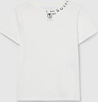 Gucci Kids - Cotton T-shirt With Print, Size 10 years, White, Ready-to-wear