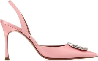 Amina Muaddi Pink Embellished Pumps