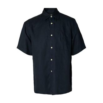 Selected Heren, Overhemden, Blauw, Maat: M Linnen