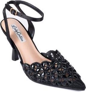 Lady Couture Sabrina Pointed Toe Ankle Strap Pump in Black at Nordstrom Rack, Size 10
