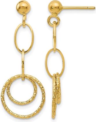Diamond2Deal 10K Yellow Gold Drop Dangle Earrings