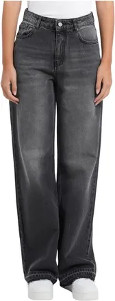Fracomina Wide Jeans - Dames - Jeans - Grijs - Maat: W31 Katoen