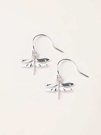 Fat Face FatFace Silver Tone Dragonfly Drop Earrings
