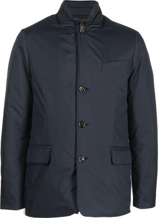 Moorer single-breasted padded jacket - men - Polyester/Polyamide/Feather Down - 60 - Blue