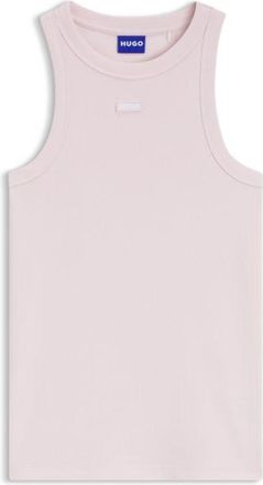 HUGO BOSS Stretch-cotton tank top with blue logo label