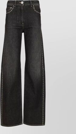 Versace studded mid rise straight leg jeans