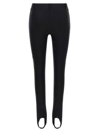 Moschino Logo-Lettering Stretch Lycra Leggings - Black