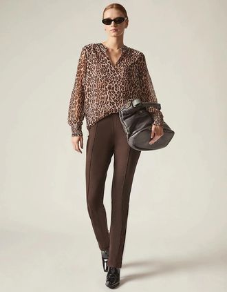 James Lakeland Womens Cigarette Trousers Brown - Size: 20