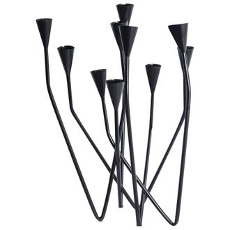 Beliani Beliani - Candelabro Para 10 Velas Decoraci&oacute;n Minimalista Negro Matosinhos