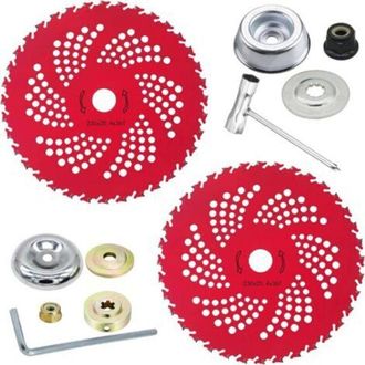 OEM Cuchillas Para Desbrozadora De 9 Pulgadas - Juego De 2 Piezas De Carburo De Tungsteno (36 Dientes) Con Adaptador Universal