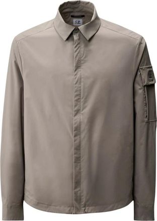 C.P. Company C.p. Company, Jassen, Heren, Grijs, S, Polyester, Metro-Tek Overshirt