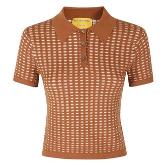 Guest In Residence Polo Waffle Ristretto - - Tops - Donna - Marrone - M