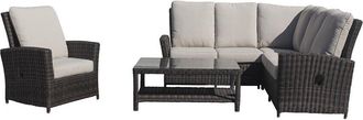 Courtyard Casual Cheshire 5 Pc Recline Sectional Set